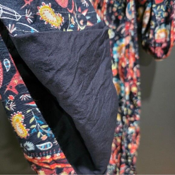 LOFT Shimmer Paisley Tie Neck Midi Dress size Medium Petite - Picture 11 of 11